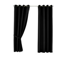 VORHANG 2ER SET PALERMO HxB 175x140 cm Schwarz - Schwarz, Textil (140/175cm) - Gardinenbox