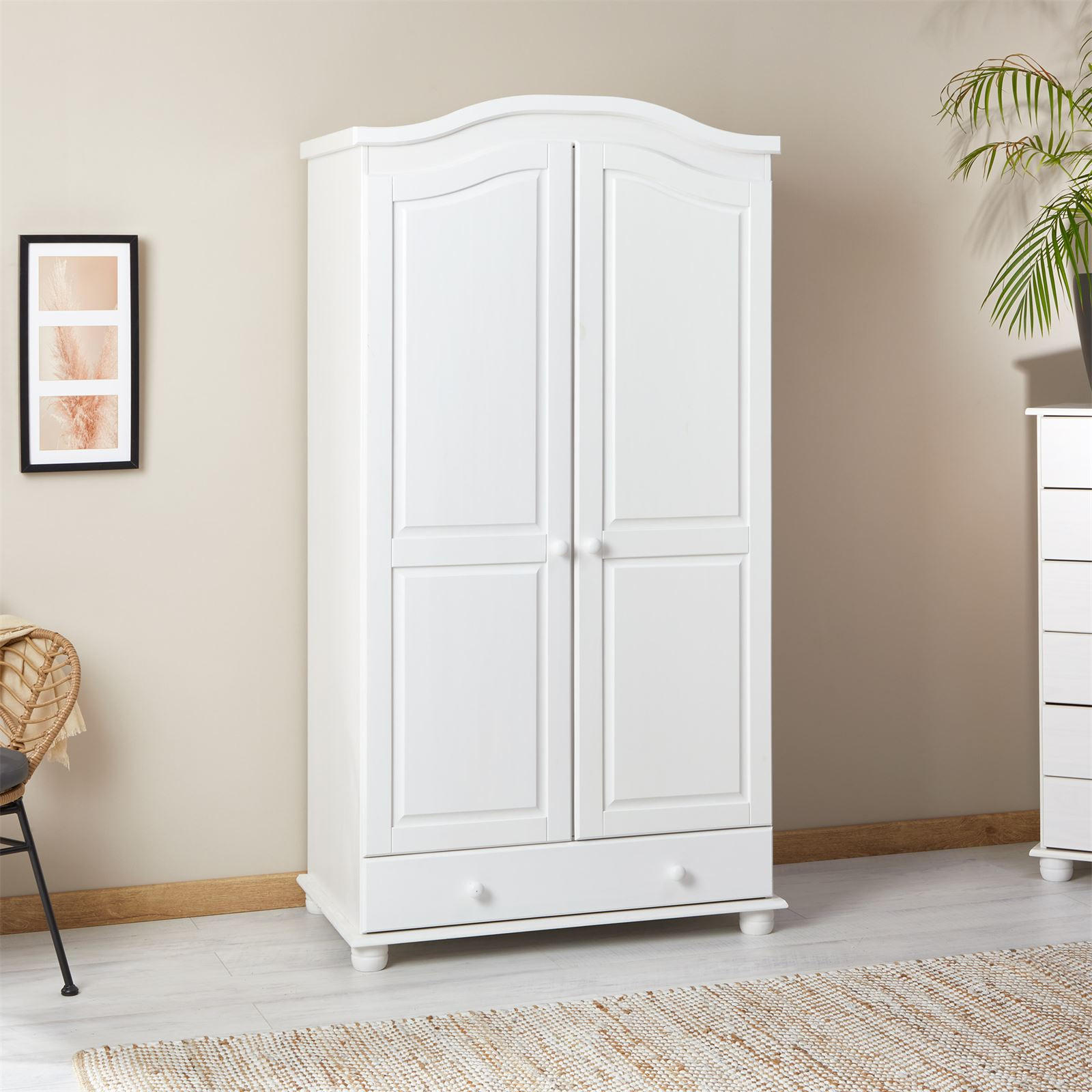 GARDEROBENSCHRANK BERGEN - Weiß, Holz (97/183/54cm) - IDIMEX