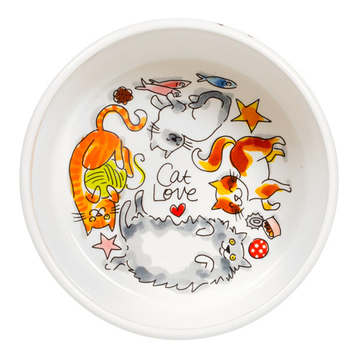 FUTTERNÄPFE Katzenliebe in Bunt - 15,5cm - Multicolor, Keramik (15.7/15.4/6.6cm) - Blond Amsterdam