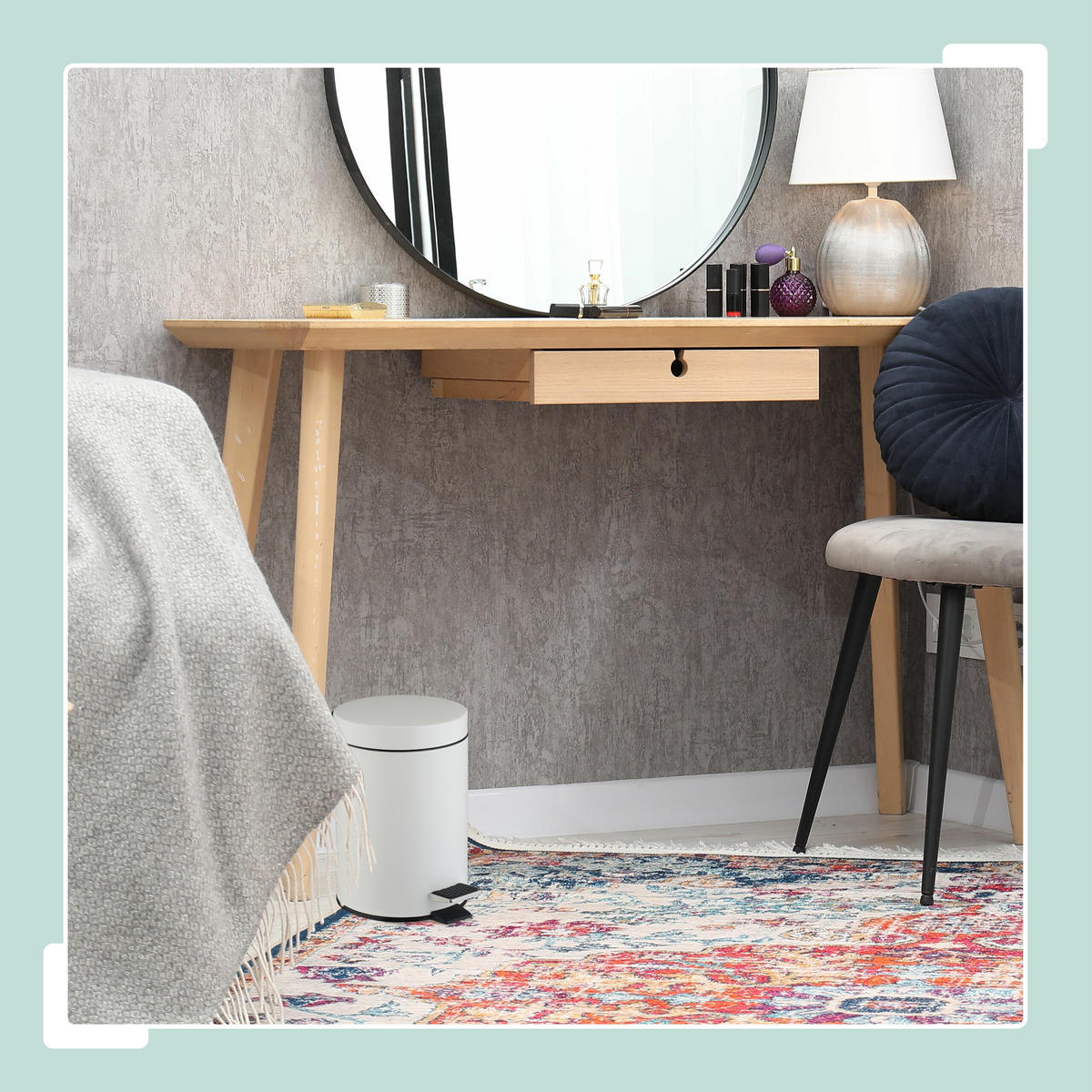 KOSMETIKEIMER - Weiß, Kunststoff/Metall (17/25/23cm) - Relaxdays