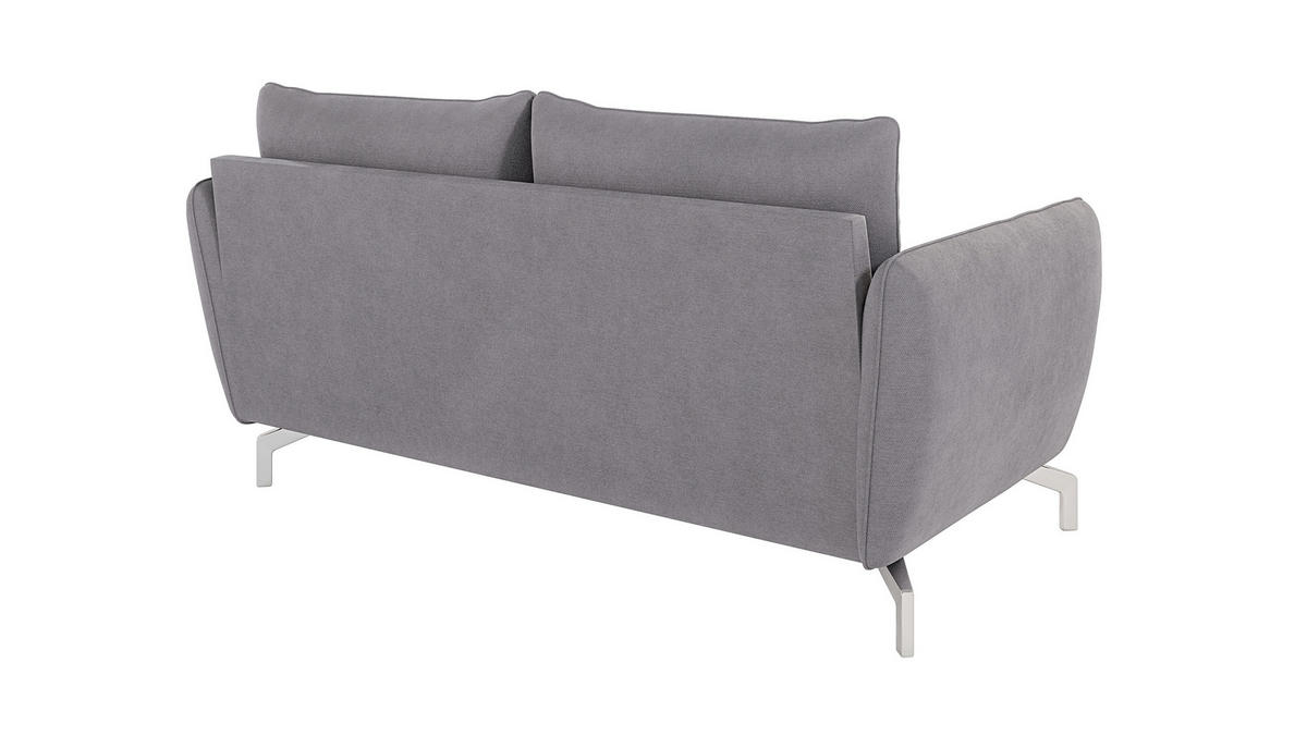 2-SITZER-SOFA Elou Grau Microfaser - Chromfarben/Grau, Holz/Textil (172/87/92cm) - S-Style Möbel