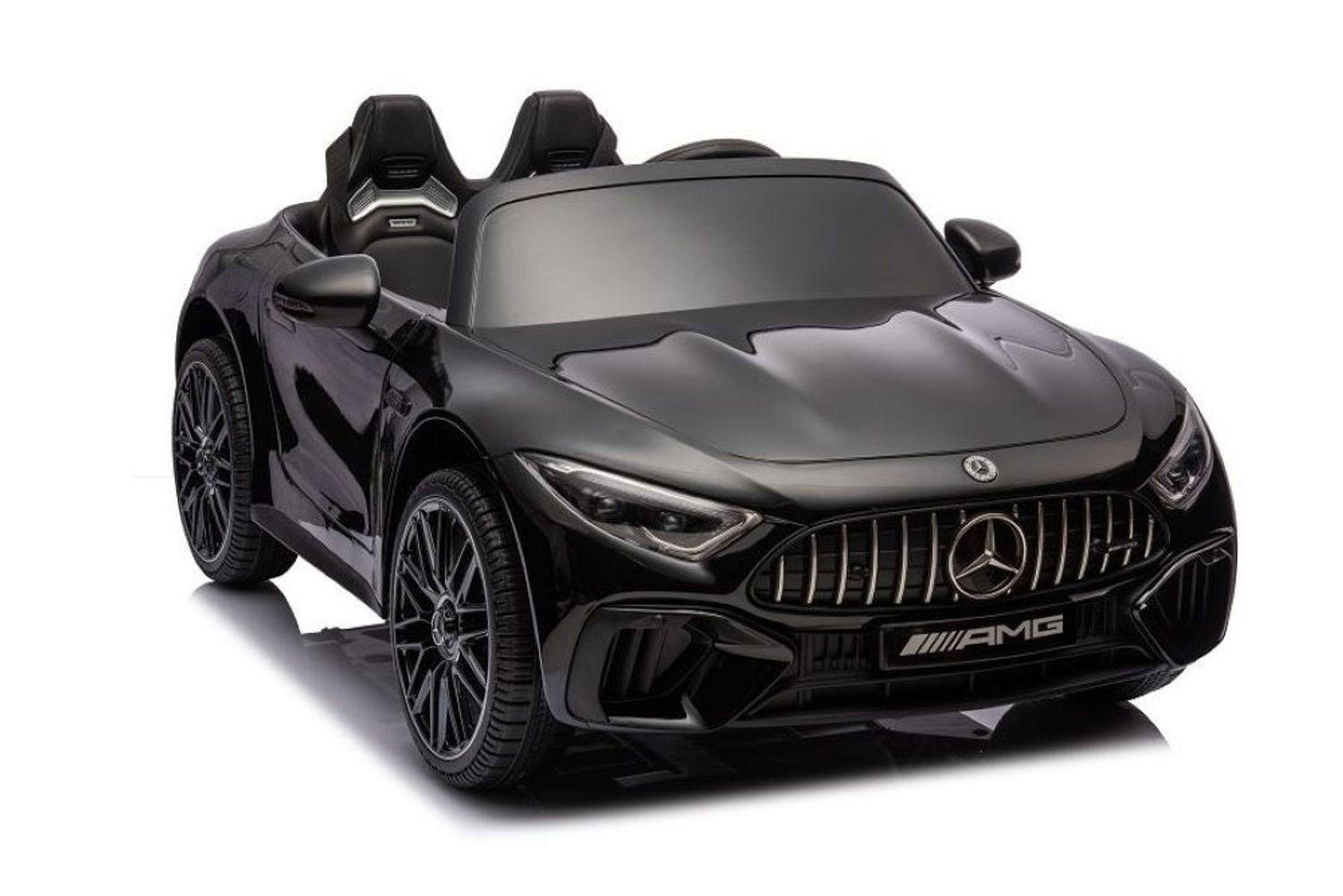 KINDER ELEKTROAUTO Mercedes SL63 AMG schwarz EVA-Reifen, Stoßdämpfer, lizenziert, Fernbedienung, Bluetooth - Schwarz, Kunststoff (125/75/50cm) - Es-Toys