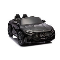 KINDER ELEKTROAUTO Mercedes SL63 AMG schwarz EVA-Reifen, Stoßdämpfer, lizenziert, Fernbedienung, Bluetooth - Schwarz, Kunststoff (125/75/50cm) - Es-Toys