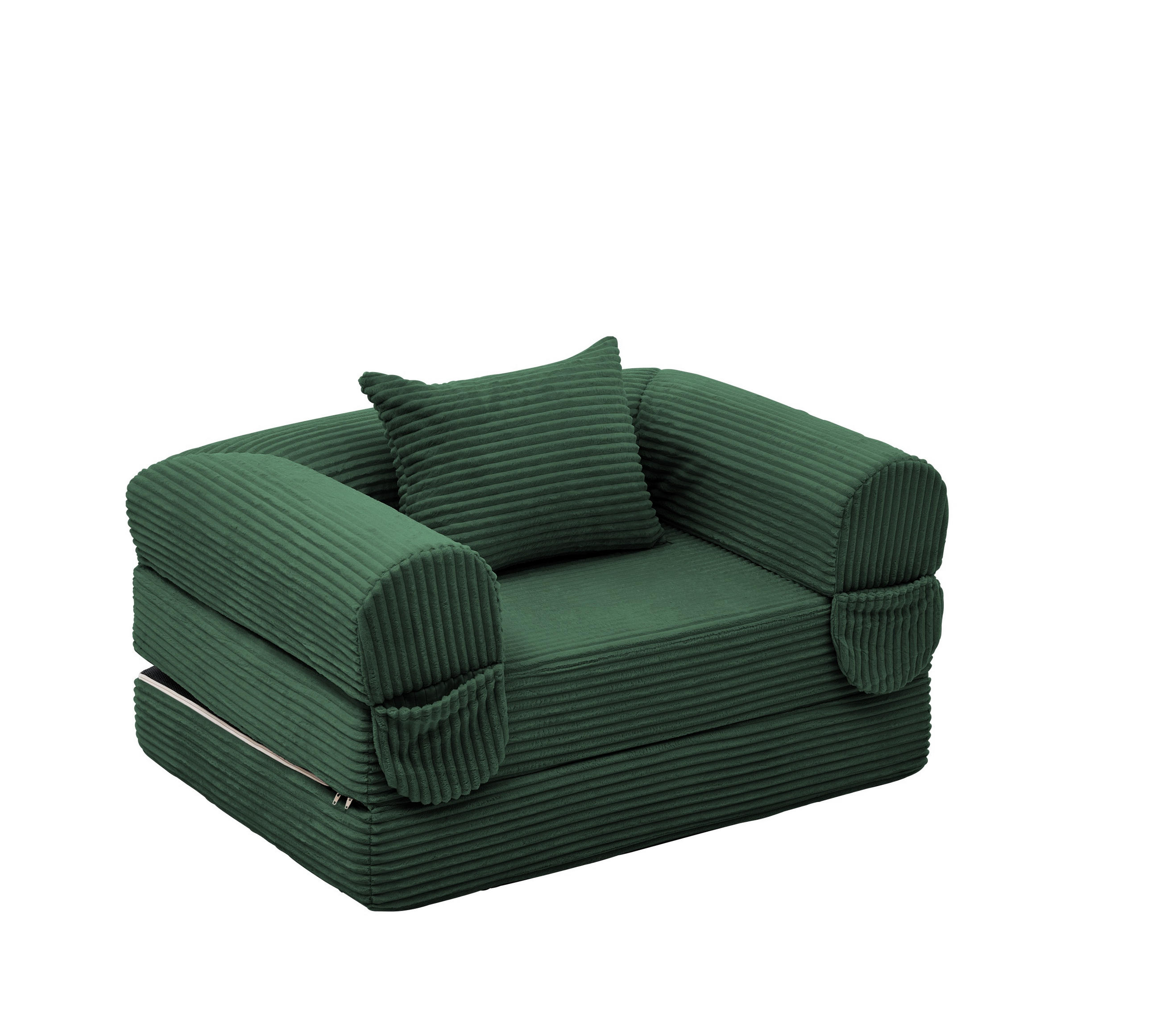 SCHLAFSOFA DE-35175 klappbar 2-in-1 Grün - Grün, Textil (85/65/120cm) - ComfortXL