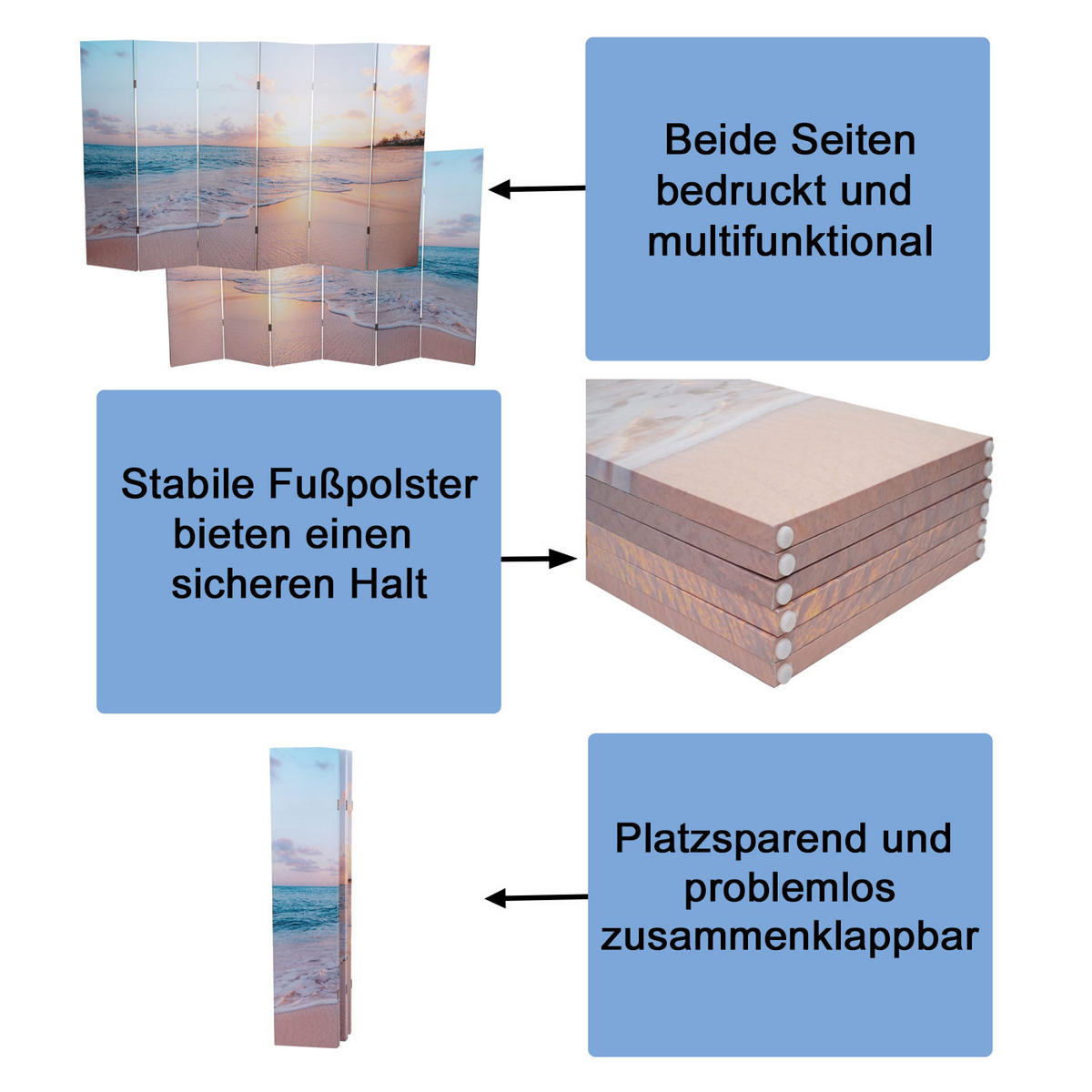 FOTO-PARAVENT Altrosa, Gelb - Gelb/Altrosa, Holz (244/180/2cm) - MCW