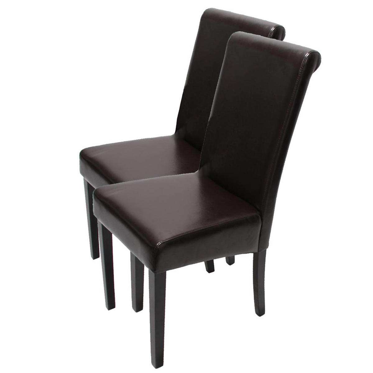ESSZIMMERSTUHL 2er-Set99x41x60cm Sitzhöhe 47cm Leder Braun dunkle Beine - Braun, Leder (41/99/60cm) - CHEFGASTRO