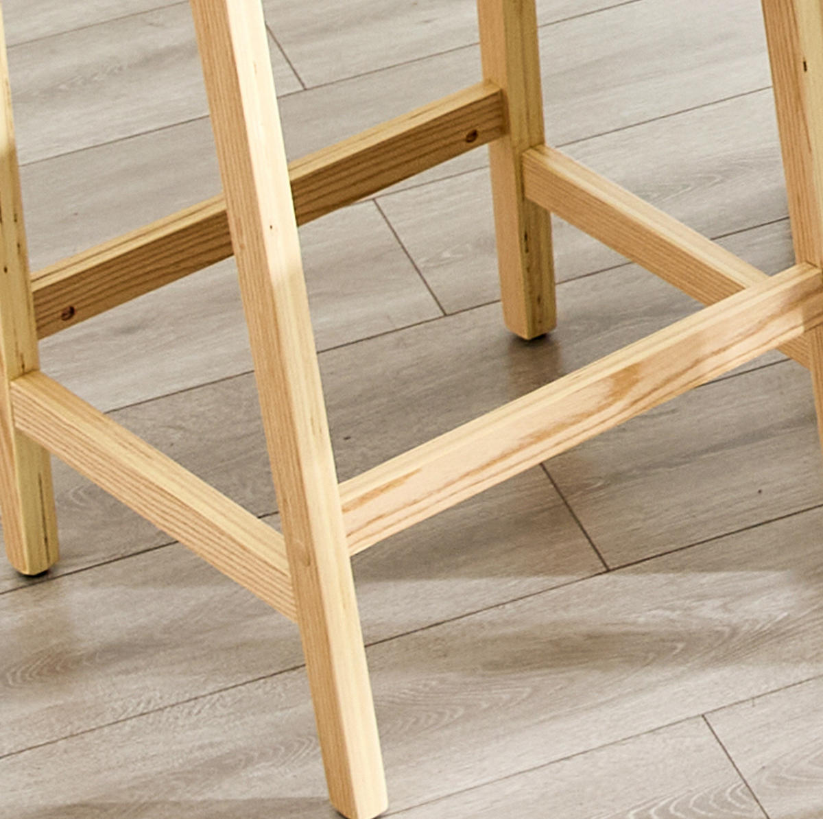 BARHOCKER 2er-Set mit Geflecht und Massivholz für Kücheninsel - Birnbaumfarben, Holz (42/89/44cm) - Meubliv