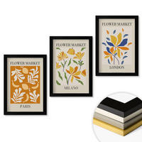 WANDBILDER 3er-Set - 20x30 cm Schwarzer Rahmen - Blumenposter Paris Mailand London - Schwarz, Kunststoff (20/30cm) - ArtPrintCave