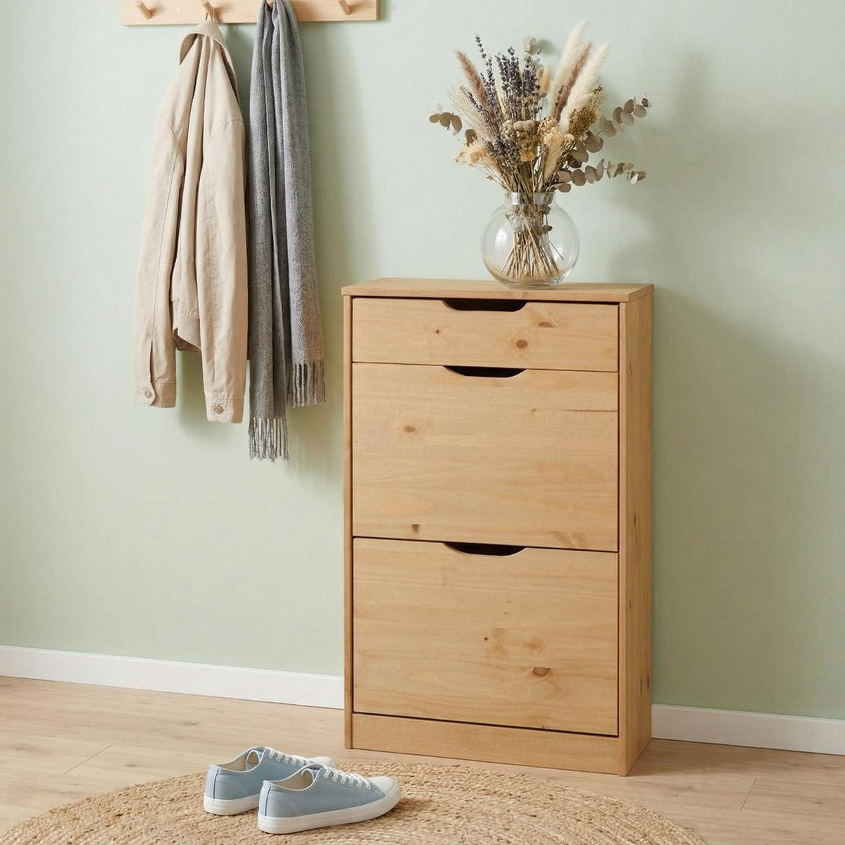 SCHUHSCHRANK BASIL braun - Braun, Holz (58/93/25cm) - IDIMEX