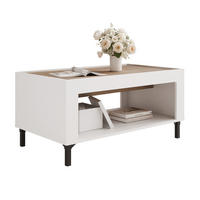 COUCHTISCH AVENA 97/56/47 cm Rechteckig, Weiß/Eiche - Schwarz/Weiß, Holzwerkstoff/Metall (56/97/47cm) - Idohome
