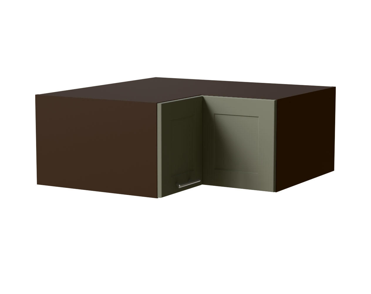 ECKAUFSATZSCHRANK Oslo W14/90/36 Lava / Reed Green Matt 90 / 90 / 36cm - Dunkelgrau/Grün, Holz/Holzwerkstoff (90/36/90cm) - Feldmann-Wohnen
