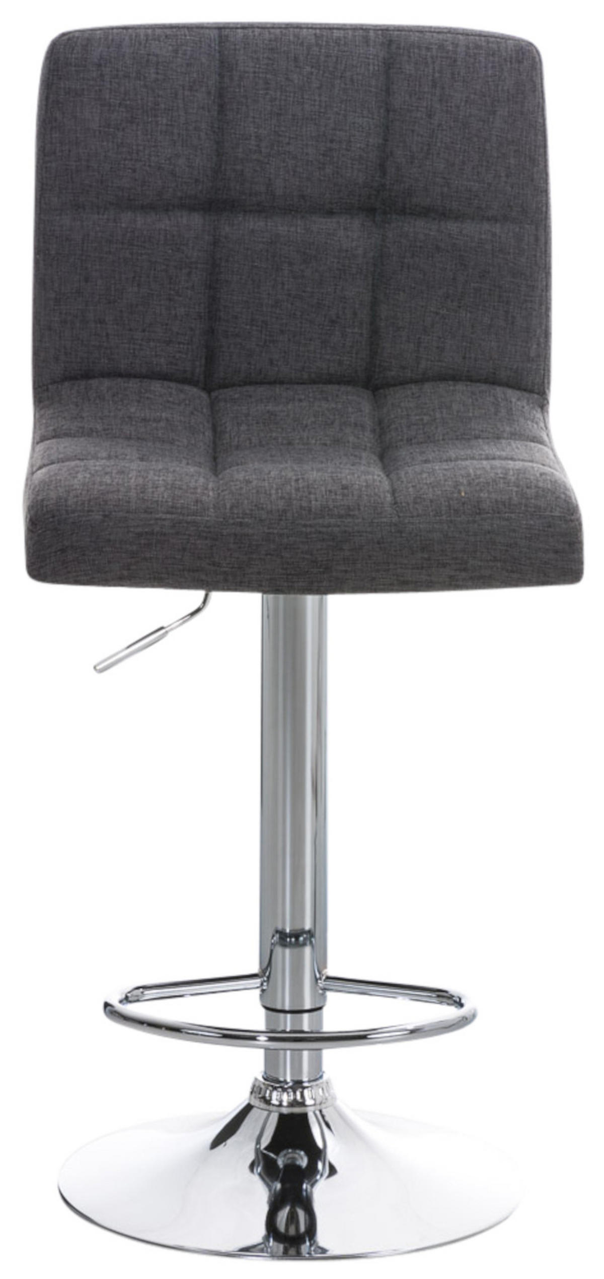 BARHOCKER 2er Set Peran STOFF C hellgrau - Chromfarben/Hellgrau, Textil/Metall (46/114/47cm) - TPFLiving