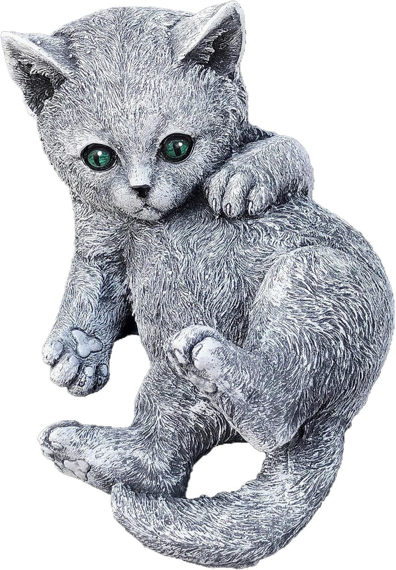 STEINFIGUR Katze Bella spielend massiver Steinguss Frostfest - Grau, Stein (17/13/23cm) - stoneandstyle
