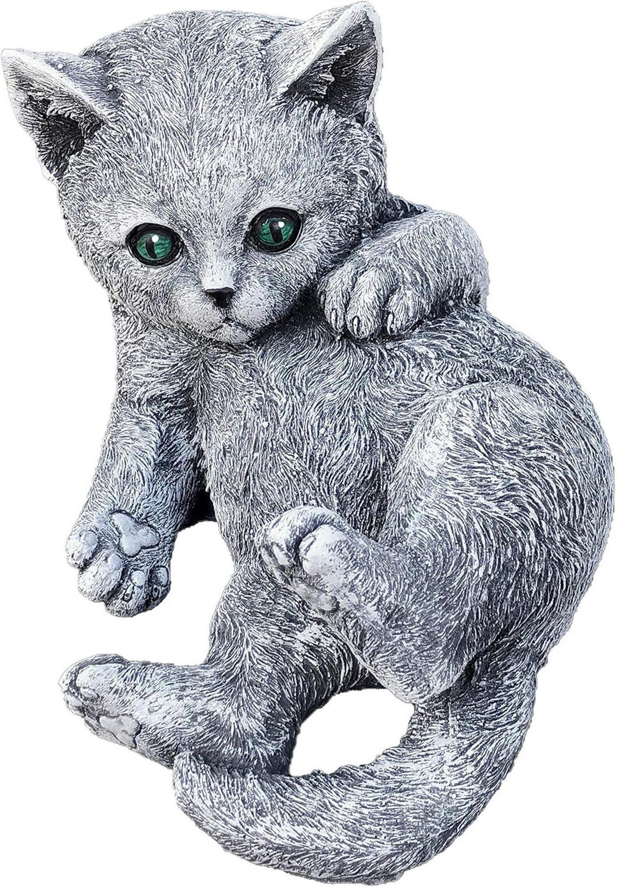 STEINFIGUR Katze Bella spielend massiver Steinguss Frostfest - Grau, Stein (17/13/23cm) - stoneandstyle