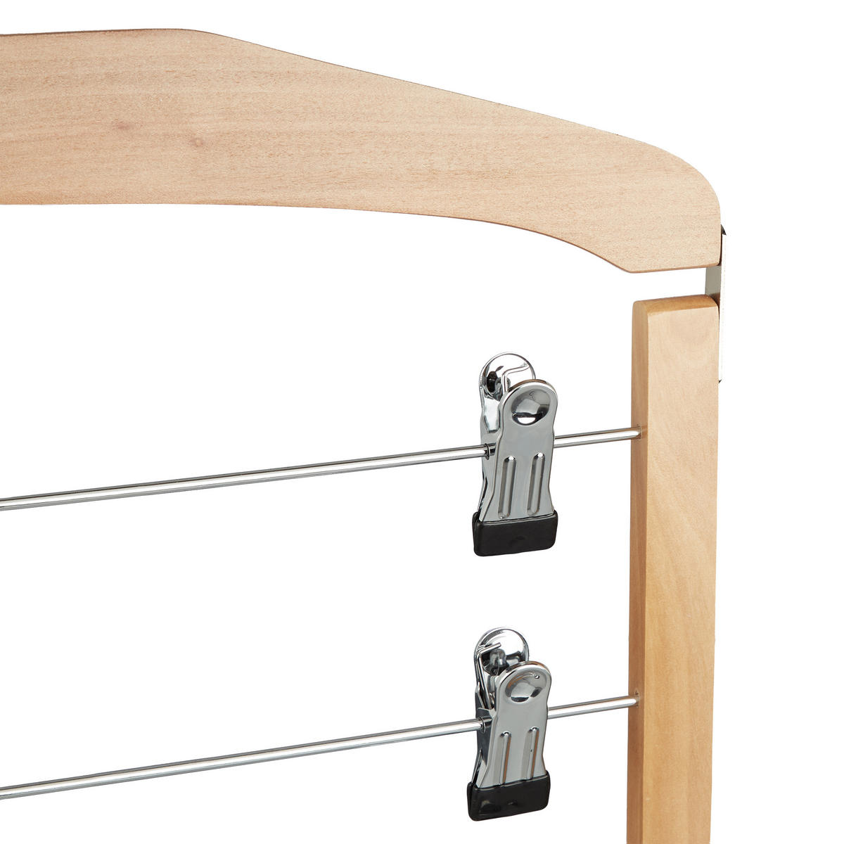 SÚPRAVA vešiakov na sukne - svetlohnedá, kov/drevo (39/45.5/2.5cm) - Relaxdays