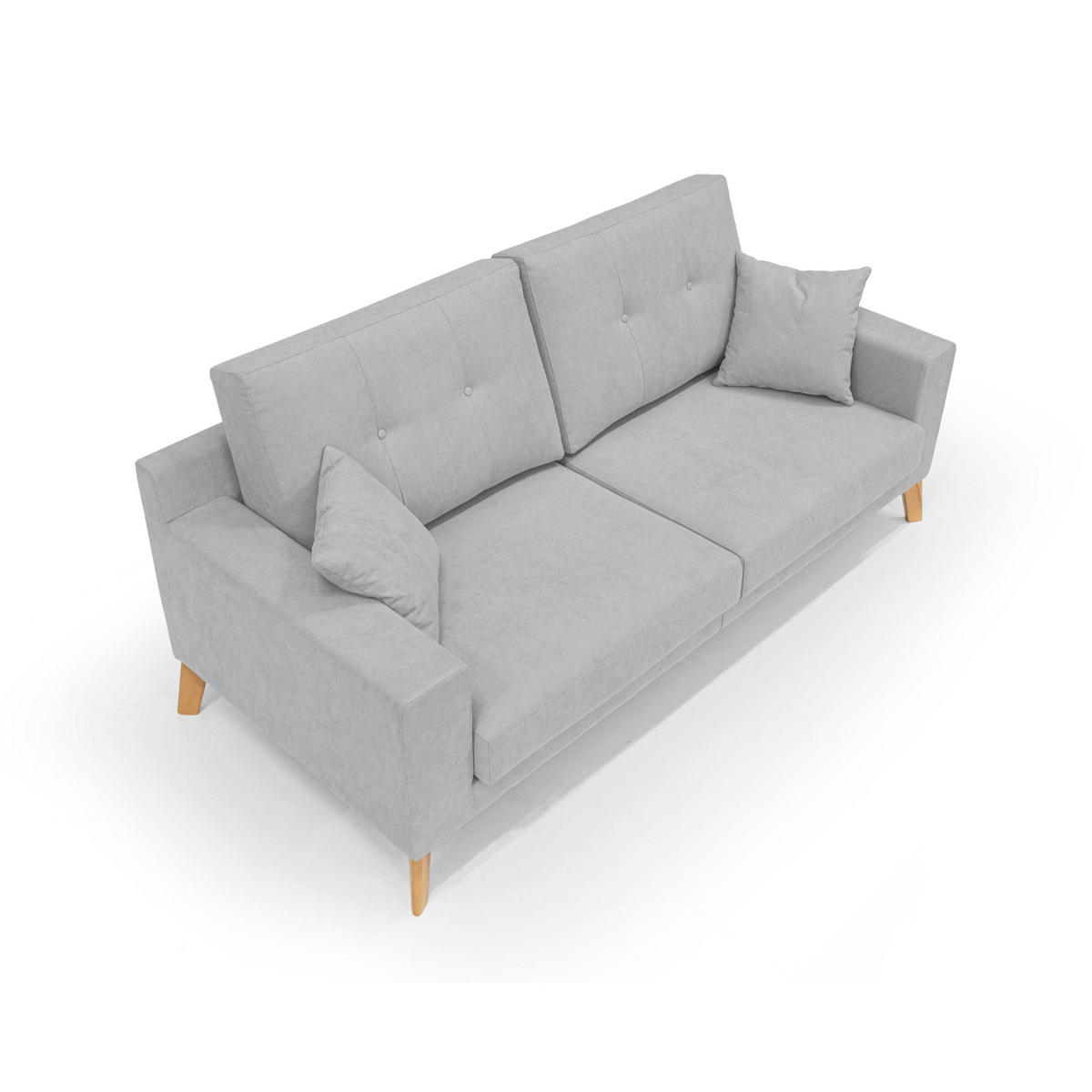 LINEARSOFA Danish - Hellgrau, Textil (206/95/91cm) - Divani.store