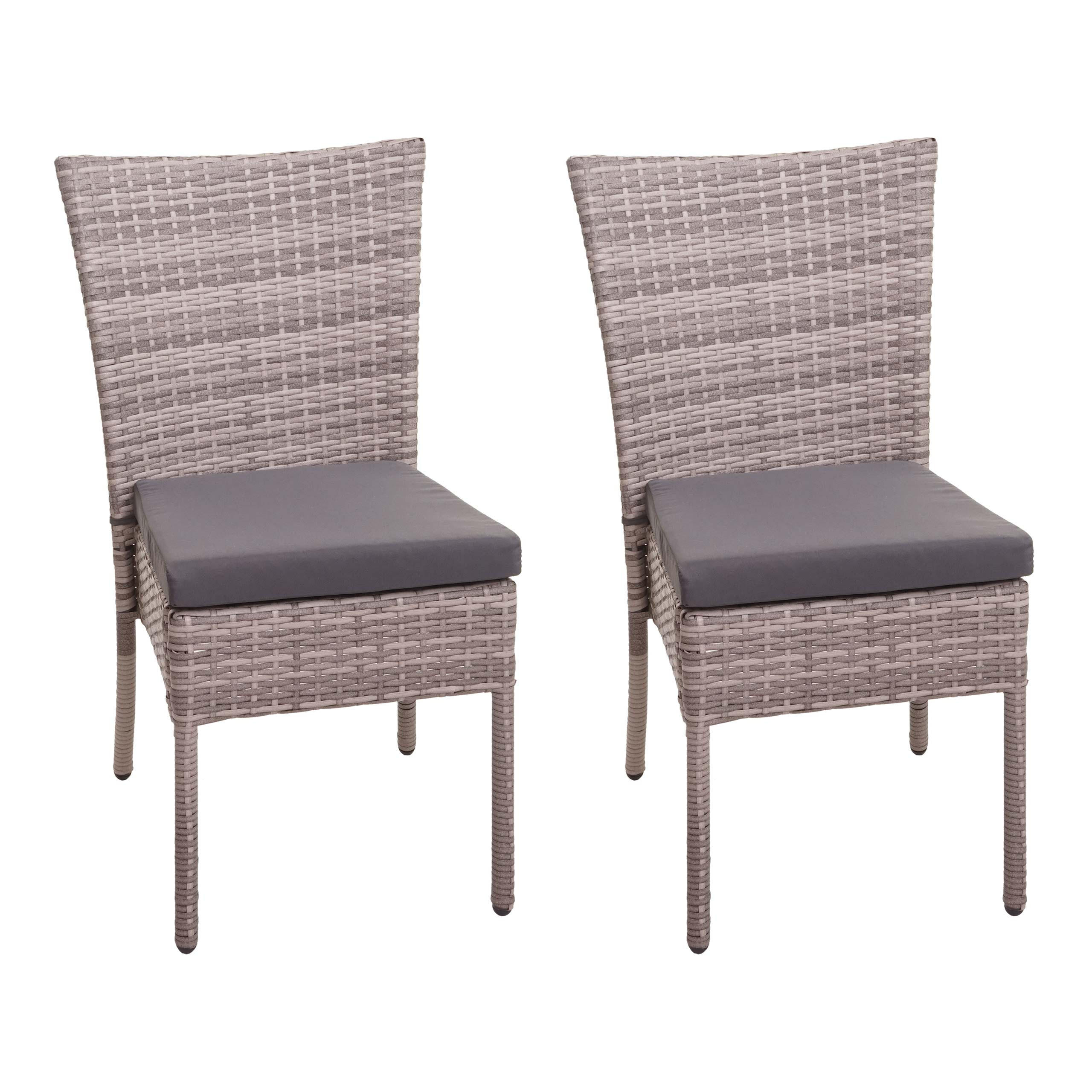 POLY-RATTAN STUHL Grau, Braun, Anthrazit 2er-Set - Anthrazit/Braun, Kunststoff (52/90/58cm) - MCW
