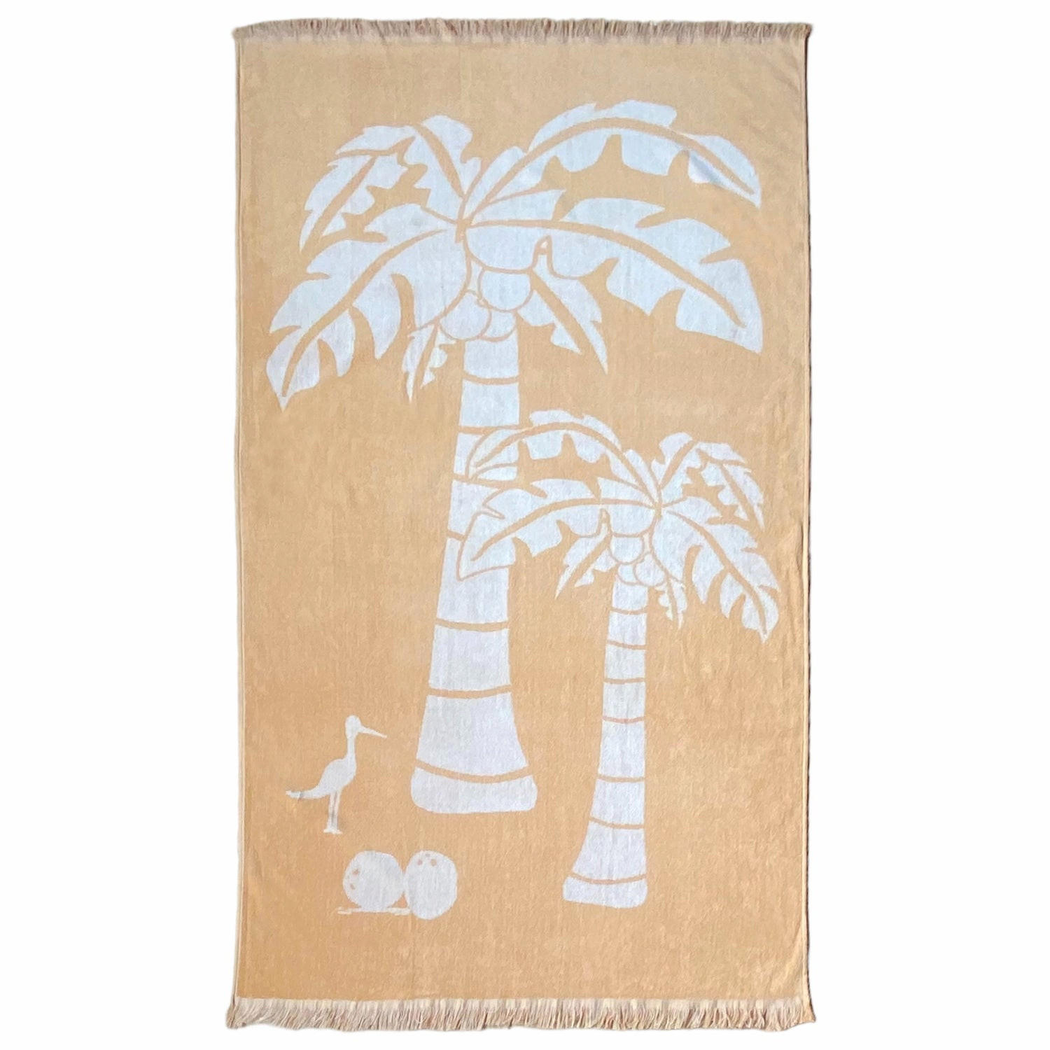 STRANDTUCH Frottee Velours Jacquard mit Fransen Cocobeach 90x170 390g/m² - Beige, Textil (90/170cm) - LE COMPTOIR DE LA PLAGE