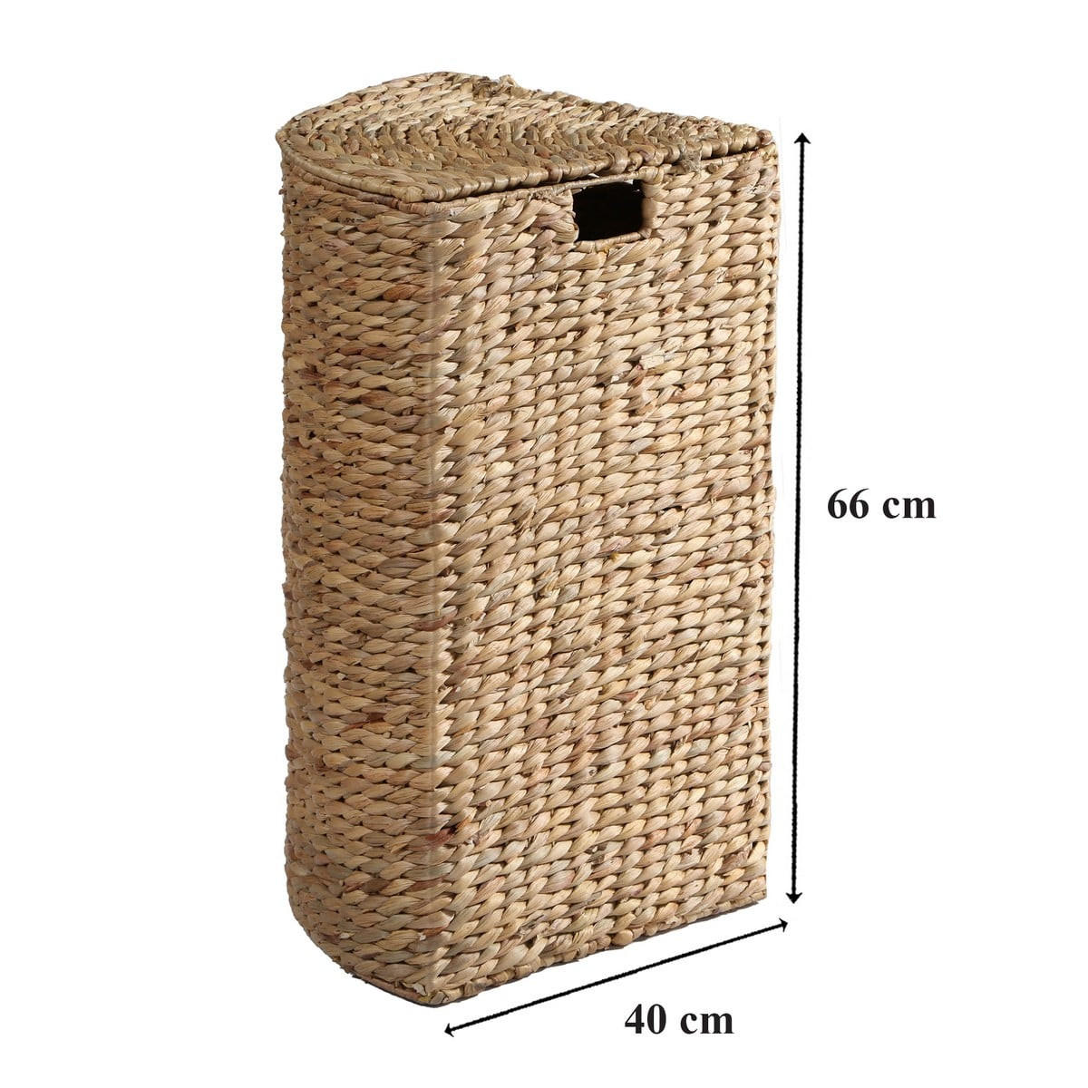 ECK-WÄSCHEKORB aus Wasserhyazinthe - H66 cm - Apfelbaumfarben, Naturmaterialien (40/65/40cm) - Calicosy