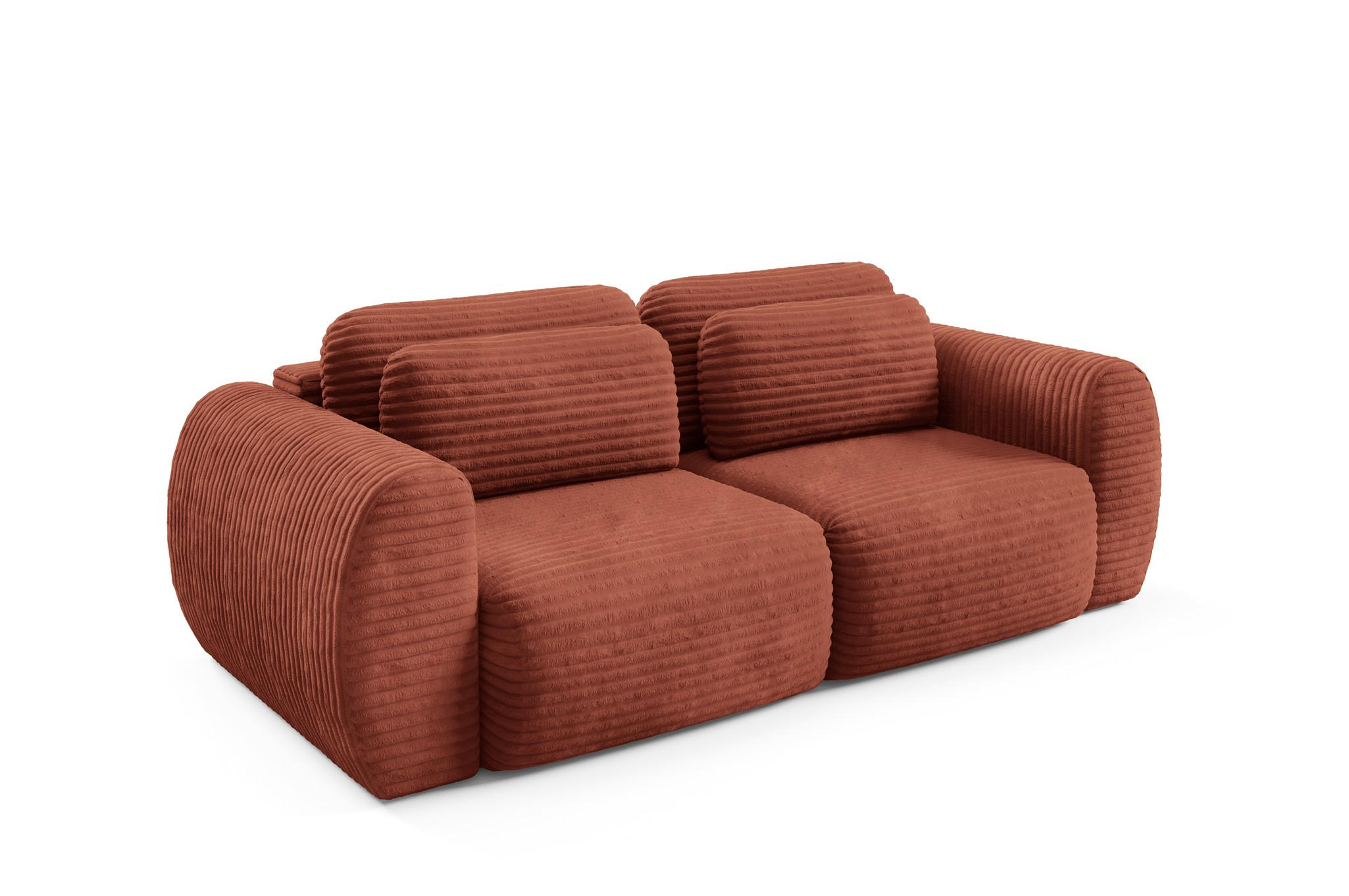 SCHLAFSOFA Simone - Rotbraun, Holzwerkstoff/Textil (266/95/110cm) - Fun Möbel