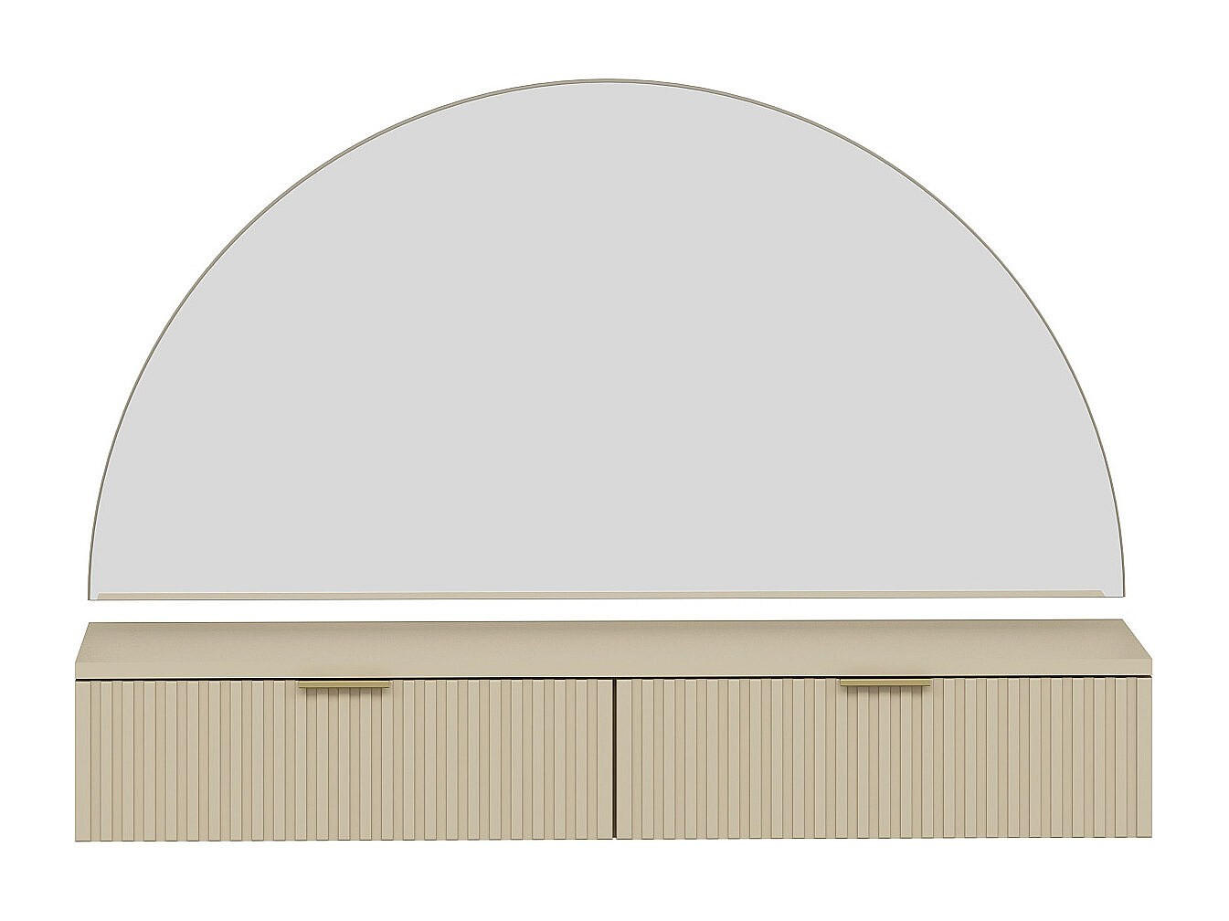 SCHMINKTISCH - 120 cm x 35 cm - Holz, Platte - Beige FRALYN - Beige, Holz (120/80/35cm) - Vente-Unique