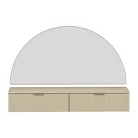 SCHMINKTISCH - 120 cm x 35 cm - Holz, Platte - Beige FRALYN - Beige, Holz (120/80/35cm) - Vente-Unique