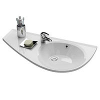 WASCHBECKEN für Badezimmer 450 x 850 x 124mm - Weiß, Keramik (45/12.4/85cm) - HOROW