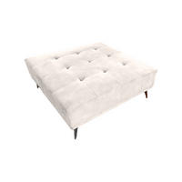 HOCKER WIOLO Cremeweiß Velvet - Silberfarben/Creme, Textil/Metall (110/42/110cm) - KAWOLA