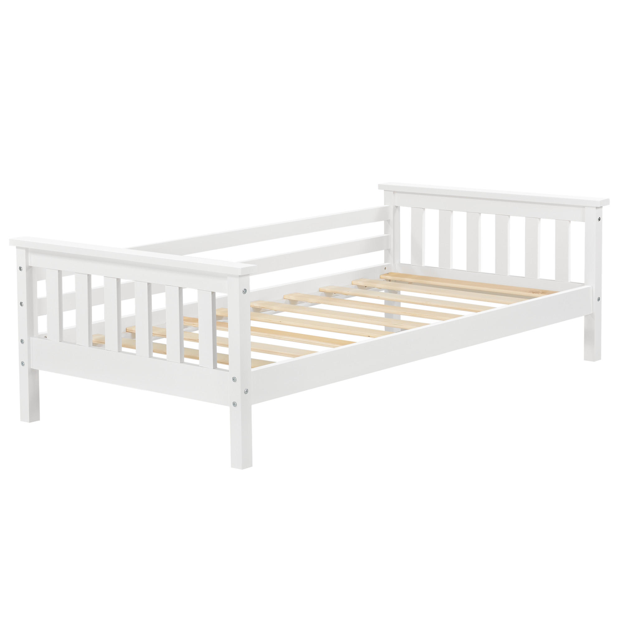 KINDERBETT Nuuk - Weiß, Holz (70/140cm) - [en.casa]