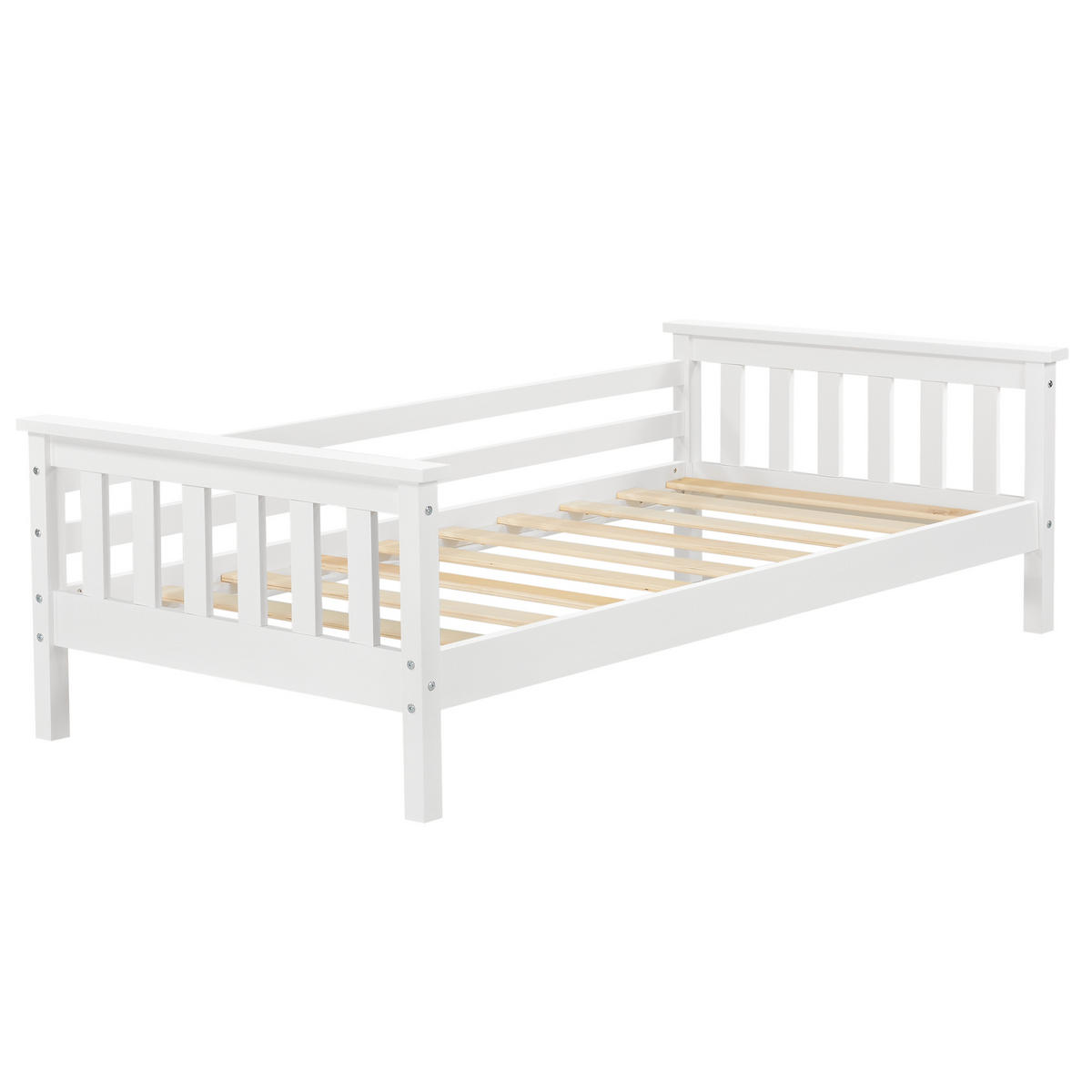 KINDERBETT Nuuk - Weiß, Holz (80/160cm) - [en.casa]