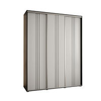 SCHWEBETÜRENSCHRANK 235,2/200/45 3-türig - Silberfarben/Schwarz, Holz/Metall (200/235/45cm) - Abiks Möbel