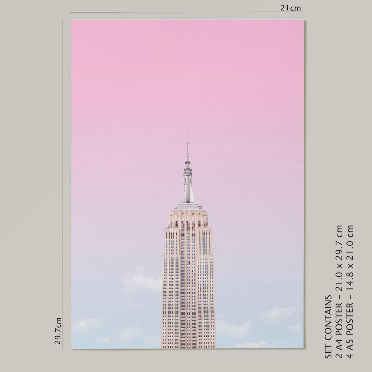 POSTER Set Mit 6 Das Leben In Rosa A3 & A4 Rahmenlos - Klar, Papier (29/3cm) - Nacnic