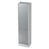 ROLLLADENSCHRANK - 5 Ordnerhöhen 40/50/200,4 cm in Weiß/Silberfarben Relinggriff (Kunststoff) - Silberfarben/Weiß, Holzwerkstoff (50/200.4/40cm) - bümö