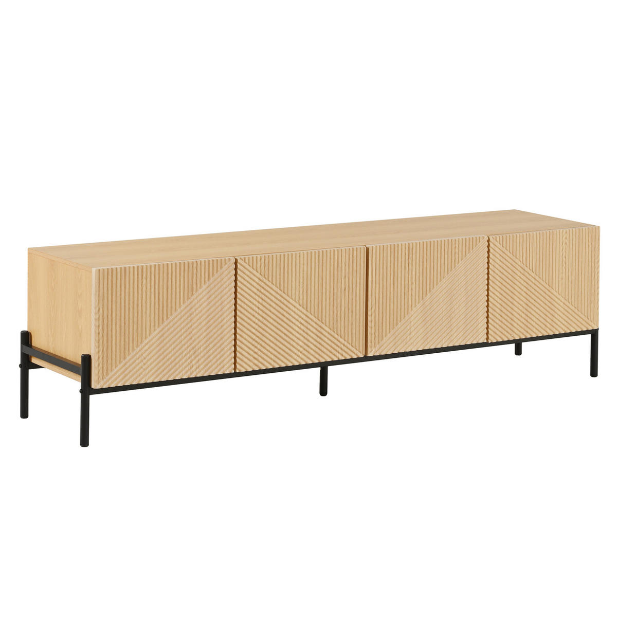 LOWBOARD 163.5/40/45 cm Natur aus MDF mit 4 Türen - Hellbraun, Holzwerkstoff (40/45/163.5cm) - OKMYHOME