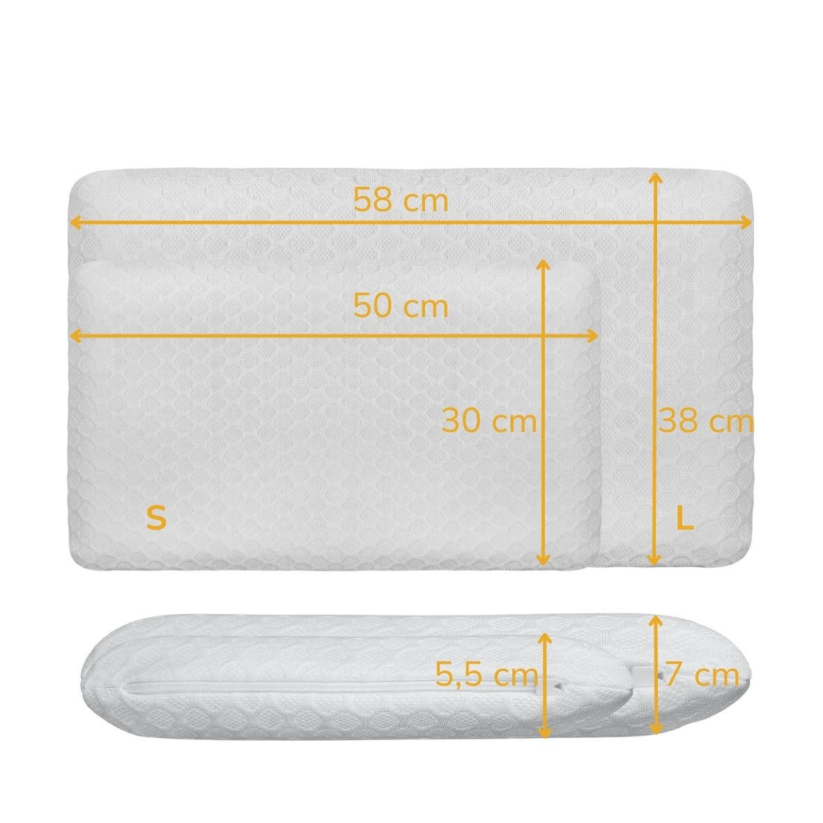 Thumbnail - Inphysio Kissen,, Weiß, Textil, Füllung: Viskoelastischer Kern, Freiform, 30x50 cm, Oeko-Tex®, Schlaftextilien, Kopfkiss...