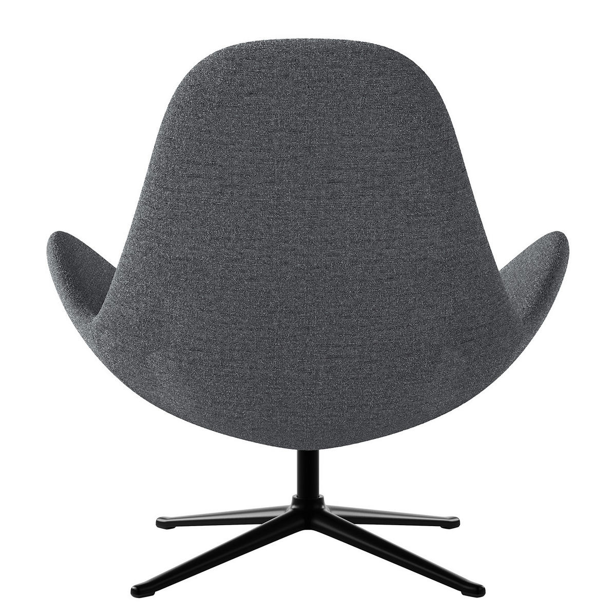 SESSEL - Schwarz/Grau, Textil/Metall (87/90/82cm) - home24