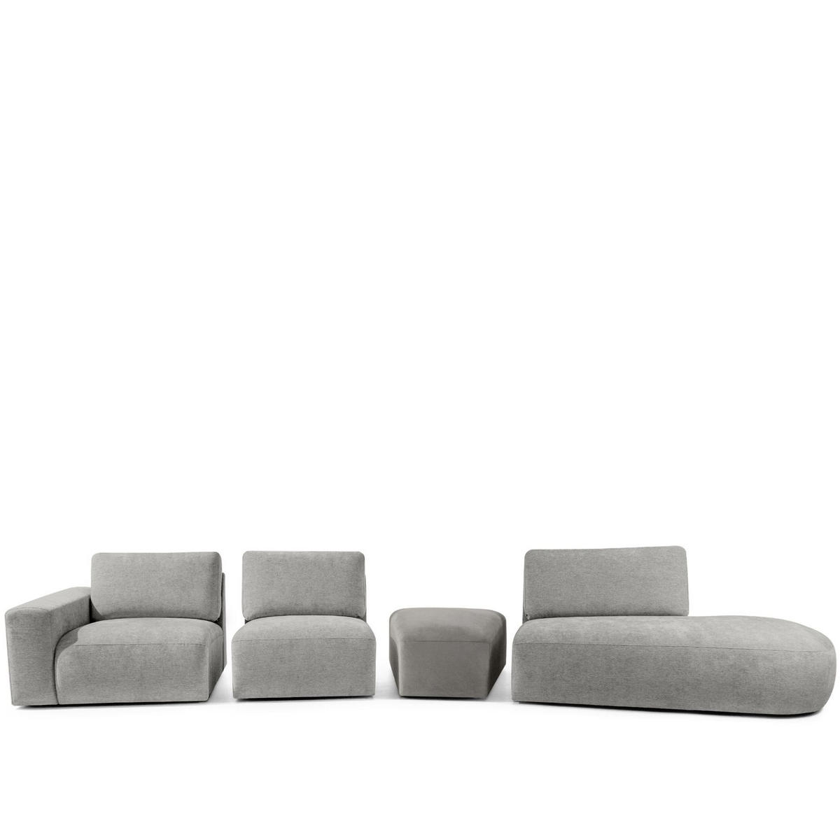 5-SITZER ECKSOFA ZUCCO Chenille rechts, Hellgrau - Hellgrau, Textil (430/84/105cm) - KONSIMO®
