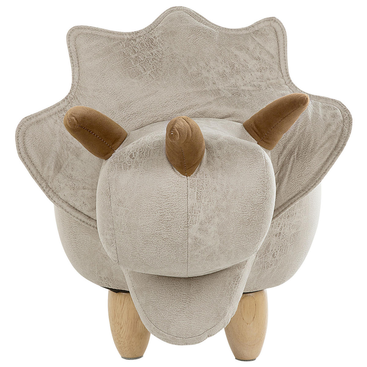 TIERHOCKER Triceratops 42/92/56 cm - Grau, Kunststoff/Textil (92/56/42cm) - Beliani