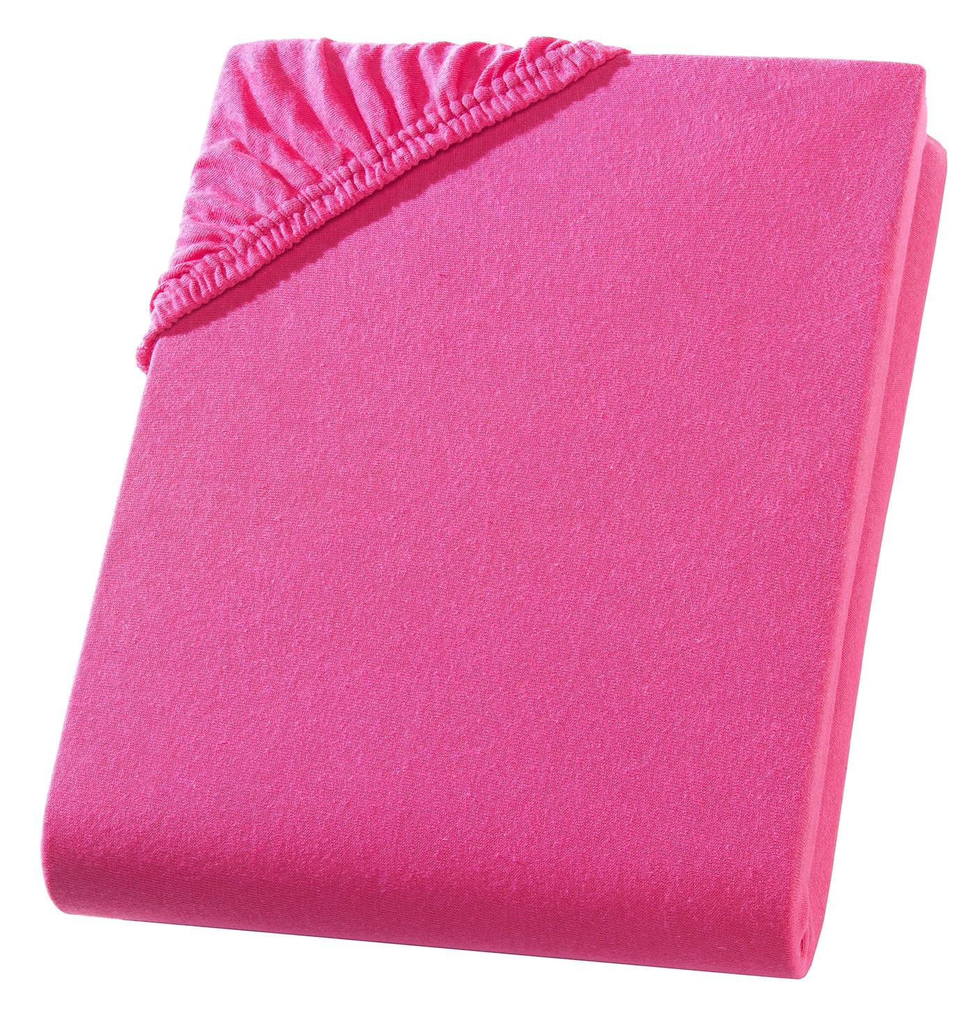 JERSEY-SPANNBETTLAKEN 100x200 cm aus 100% Baumwolle, Bettlaken Pink Uni - Pink, Textil (100/200cm) - Carpe Sonno