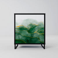 SIDEBOARD EXPENSIVE NATURE, Schwarz, 57,5x42x67,5 cm, Schwarze Metall-Rahmenfüße - Multicolor/Schwarz, Holzwerkstoff/Metall (57.5/67.5/42cm) - SpaceRebels
