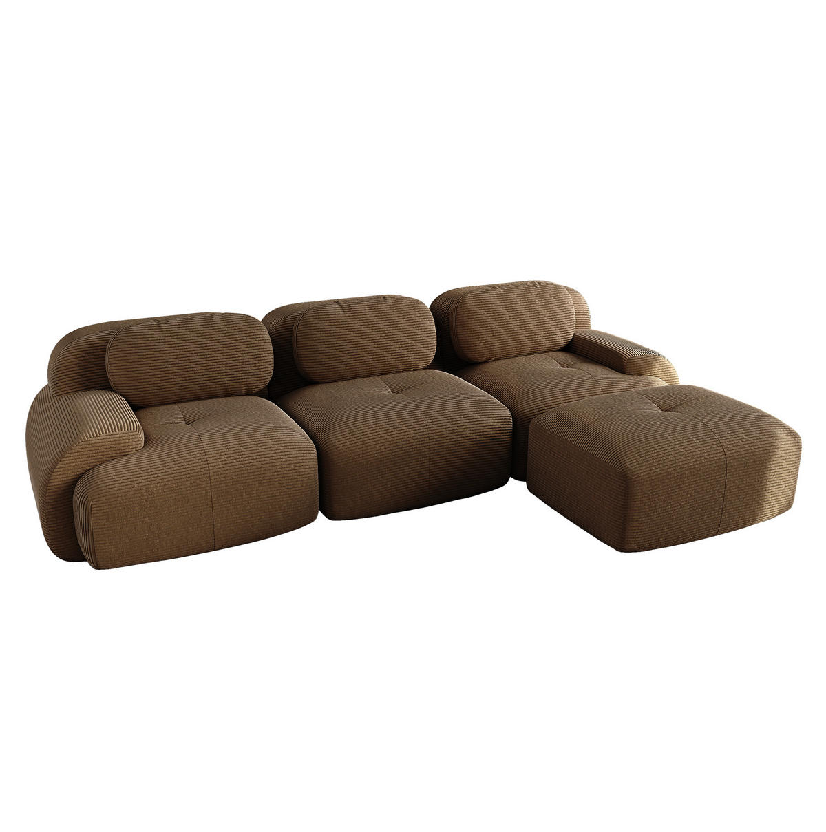 ECKSOFA 298/178/70 cm braun aus Cordstoff montagefrei und ergonomisch - Braun, Textil (178/298cm) - OKWISH
