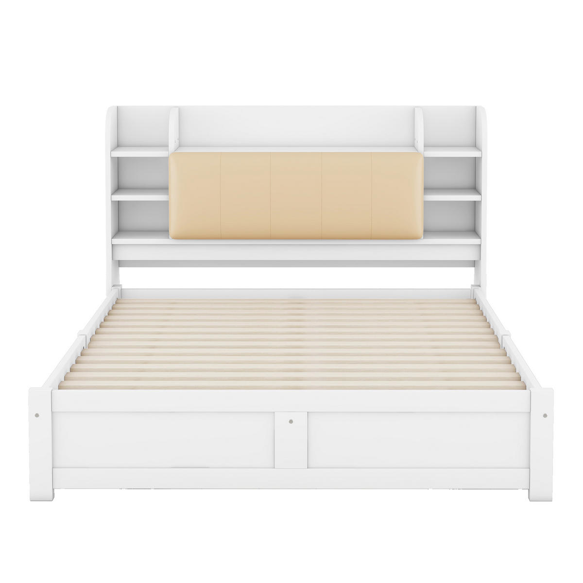 BETT 160/200 cm weiß mit vier Schubladen und aufklappbarem Kopfteil - Weiß, Holz (160/200cm) - OKWISH