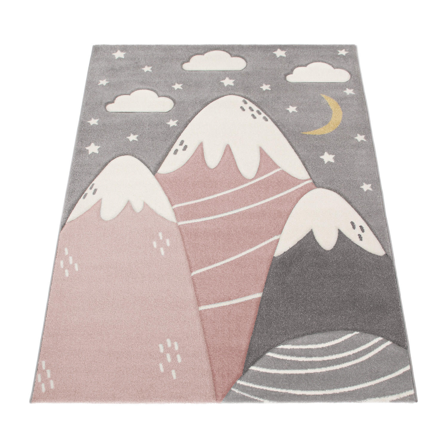 Paco Home Kinderteppich Dunkelgrau 133x133 cm