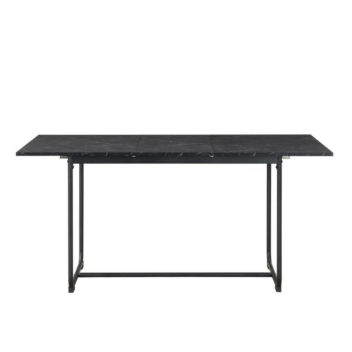 ESSTISCH PIUS 120-160/80/76 cm - Schwarz, Holzwerkstoff/Metall (120/80/76cm) - B&D Home