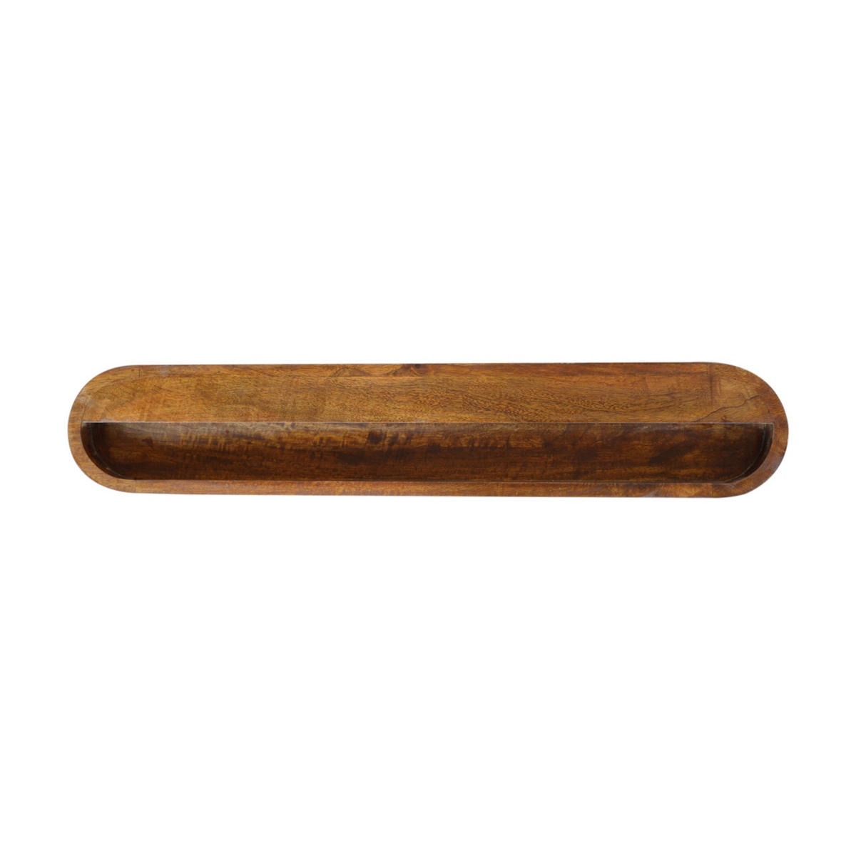 WANDKONSOLE mit Kastanienholz-Finish - Messingfarben/Braun, Holz/Metall (80/15/32cm) - Artisan Furniture