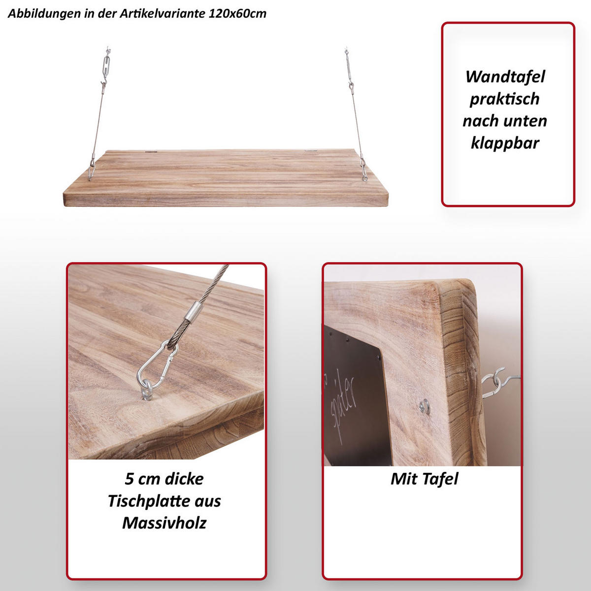 WANDTISCH Braun - Braun, Holz (120/46/62cm) - MCW