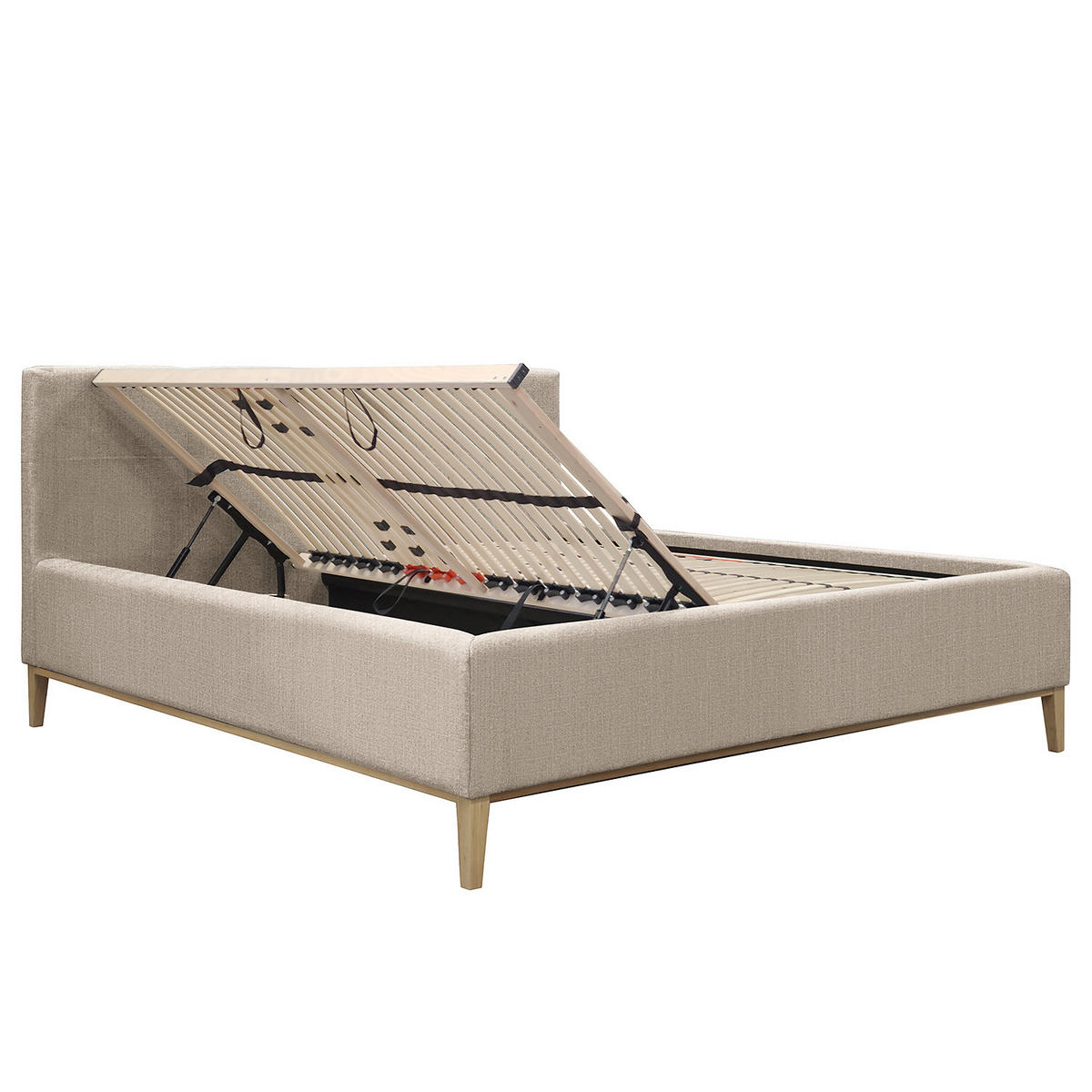 POLSTERBETT - Grau, Textil (180/200cm) - home24