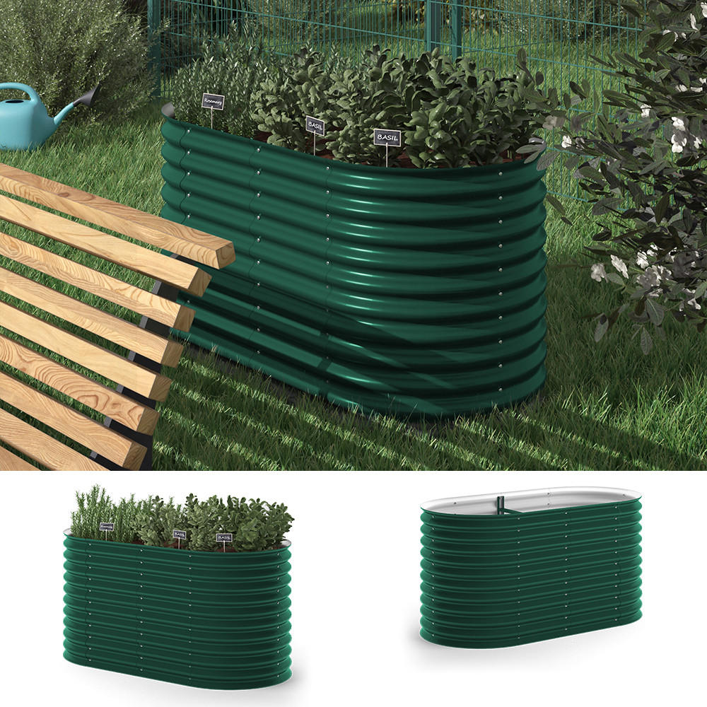 HOCHBEET Grün 160 x 80 cm - Grün, Metall (160/80/80cm) - OK-Living