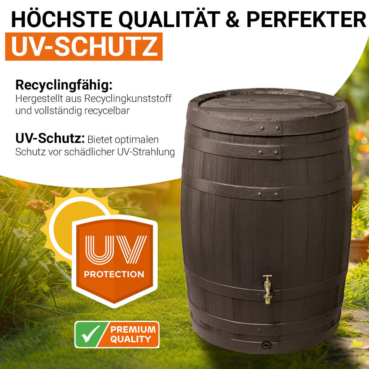 REGENFASS 420 L, braun - Braun, Kunststoff (78/105/78cm) - GARANTIA