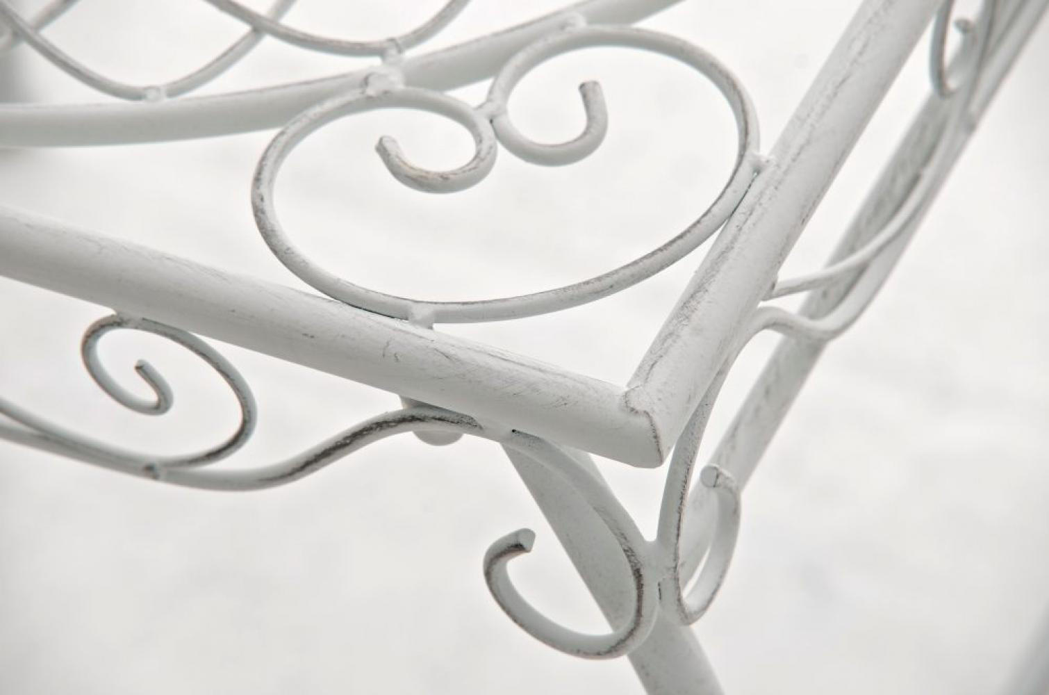 GARTENTISCH eckig 49/45/46 cm Metall Antik Weiß - Weiß, Metall (45/49/46cm) - CLP